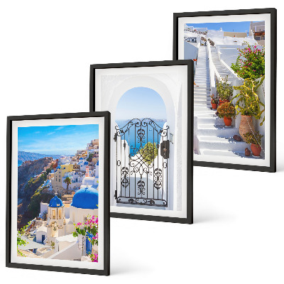 Gerahmtes bilderset Santorini-Architektur Oia