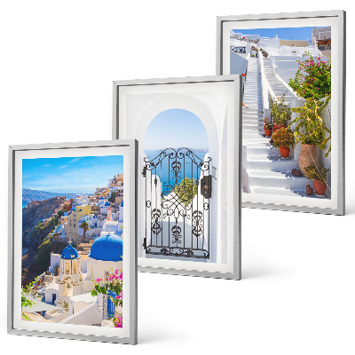 Gerahmtes bilderset Santorini-Architektur Oia