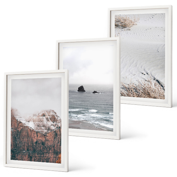 Gerahmtes bilderset Berge, Wolken, Meer, Sand, Natur