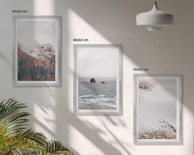Gerahmtes bilderset Berge, Wolken, Meer, Sand, Natur