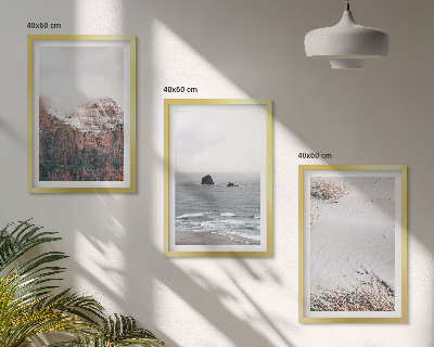 Gerahmtes bilderset Berge, Wolken, Meer, Sand, Natur
