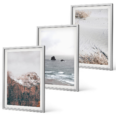 Gerahmtes bilderset Berge, Wolken, Meer, Sand, Natur
