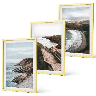 Klippenblicke und Strandlandschaften 3er-Set Bilder mit Rahmen