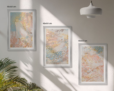 Bilder-3er-set mit rahmen Abstrakte Pastellmuster