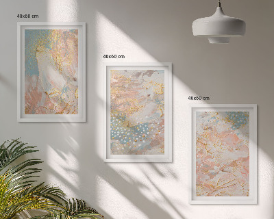 Bilder-3er-set mit rahmen Abstrakte Pastellmuster
