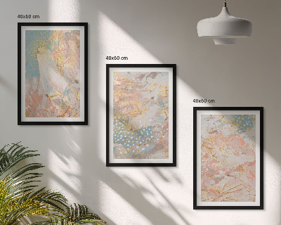 Bilder-3er-set mit rahmen Abstrakte Pastellmuster