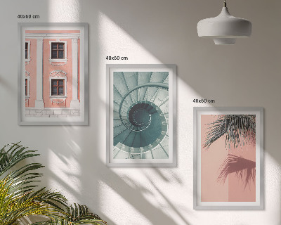 Gerahmtes bilderset Pastellfarbene Spiralarchitektur
