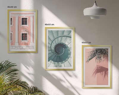 Gerahmtes bilderset Pastellfarbene Spiralarchitektur