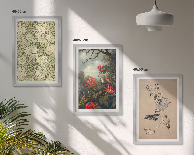 Bilder-3er-set mit rahmen Blumen, Vögel, Natur