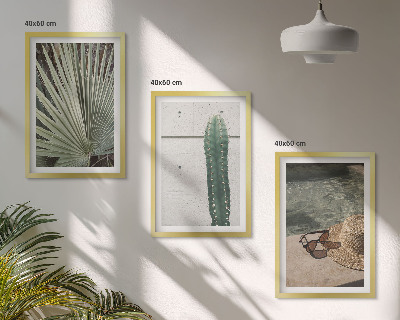 Bilder-3er-set mit rahmen Zubehör für tropische Pflanzen