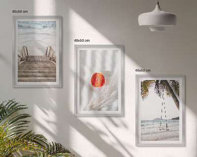Bilder-3er-set mit rahmen Strandtreppe aus Holz, Urlaub