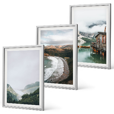 Gerahmtes bilderset Berge, Strand, Wolken, Wasser