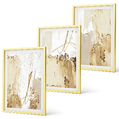 Gerahmtes bilderset Abstrakte Muster beige weiß
