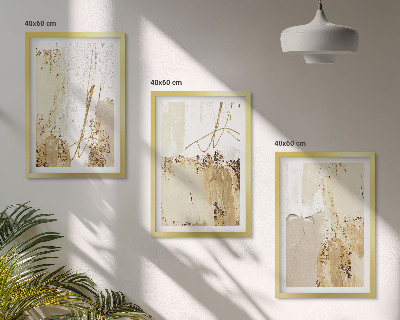 Gerahmtes bilderset Abstrakte Muster beige weiß