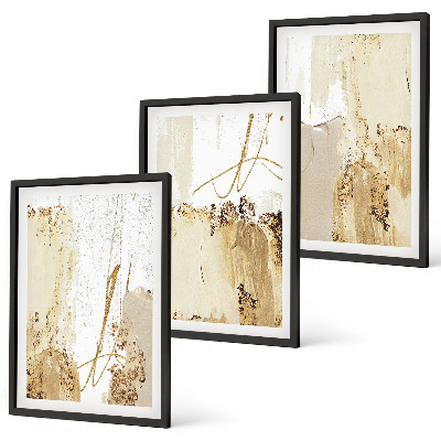 Gerahmtes bilderset Abstrakte Muster beige weiß