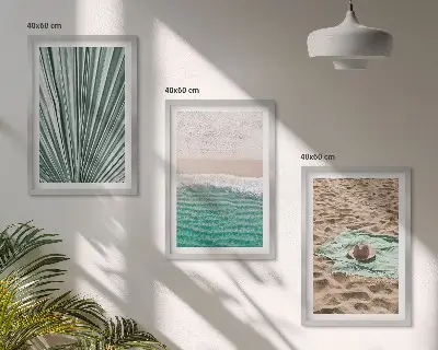 Urlaubsblick Strand Meer 3er-Set Bilder mit Rahmen
