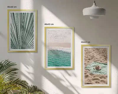 Urlaubsblick Strand Meer 3er-Set Bilder mit Rahmen