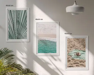 Urlaubsblick Strand Meer 3er-Set Bilder mit Rahmen