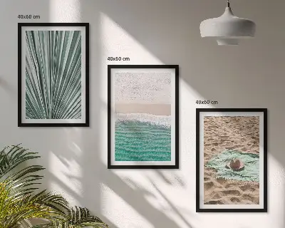 Urlaubsblick Strand Meer 3er-Set Bilder mit Rahmen