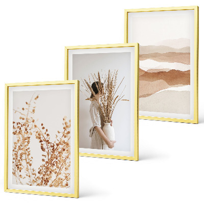 Bilder-3er-set mit rahmen Rustikale Boho-Blumenmotive