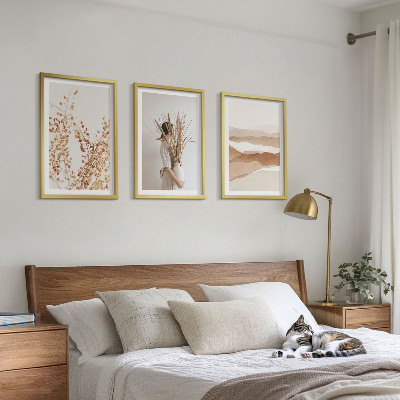 Bilder-3er-set mit rahmen Rustikale Boho-Blumenmotive