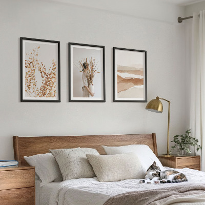 Bilder-3er-set mit rahmen Rustikale Boho-Blumenmotive