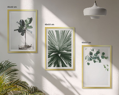 Bilder-3er-set mit rahmen Minimalismus mit grünen Pflanzen