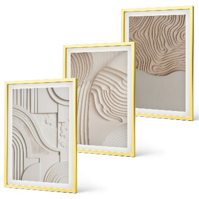 Gerahmtes bilderset Abstrakte Muster beige weiß