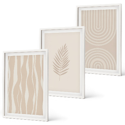 Gerahmtes bilderset Beige Pflanzenmuster