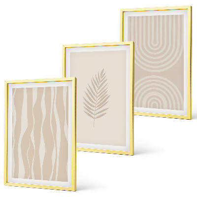 Gerahmtes bilderset Beige Pflanzenmuster