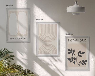 Bilder-3er-set mit rahmen Boho-Pflanzenposter