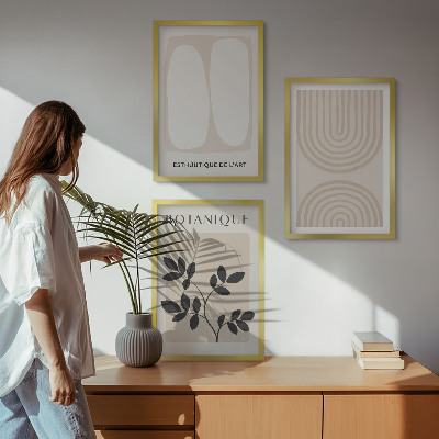 Bilder-3er-set mit rahmen Boho-Pflanzenposter