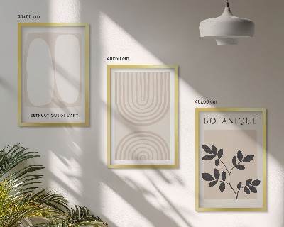 Bilder-3er-set mit rahmen Boho-Pflanzenposter