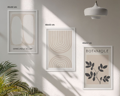 Bilder-3er-set mit rahmen Boho-Pflanzenposter