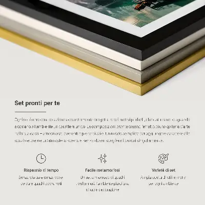 Abstrakte Poster im Boho-Stil 3er-Set mit Rahmen in Pastellfarben