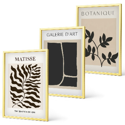 Bilder-3er-set mit rahmen Minimalistische Pflanzenposter