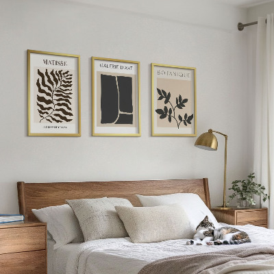 Bilder-3er-set mit rahmen Minimalistische Pflanzenposter