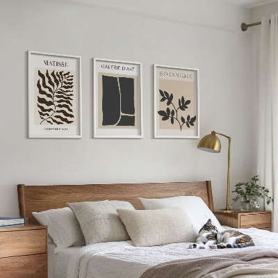 Bilder-3er-set mit rahmen Minimalistische Pflanzenposter