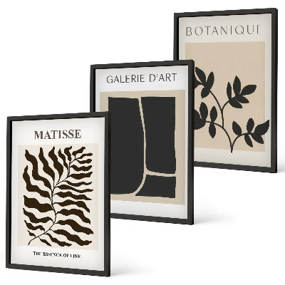 Bilder-3er-set mit rahmen Minimalistische Pflanzenposter