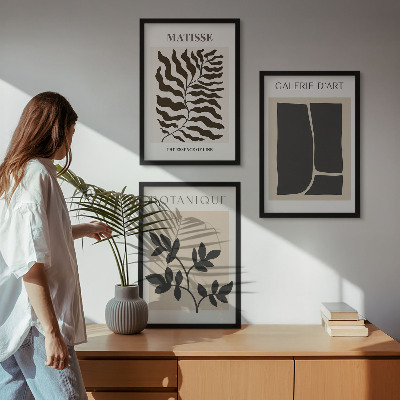 Bilder-3er-set mit rahmen Minimalistische Pflanzenposter