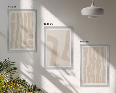 Bilder-3er-set mit rahmen Abstrakte Boho-Muster