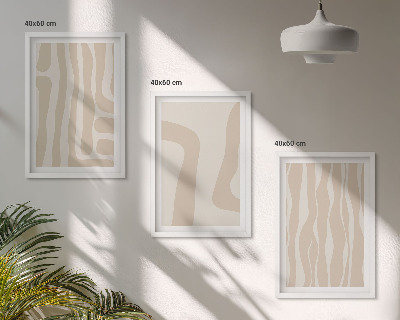 Bilder-3er-set mit rahmen Abstrakte Boho-Muster
