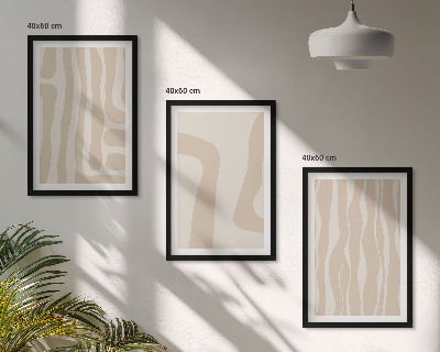 Bilder-3er-set mit rahmen Abstrakte Boho-Muster