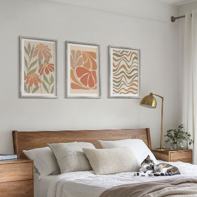 Gerahmtes bilderset Abstrakte Pastellblumen