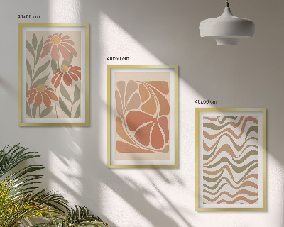 Gerahmtes bilderset Abstrakte Pastellblumen