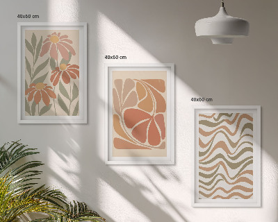 Gerahmtes bilderset Abstrakte Pastellblumen