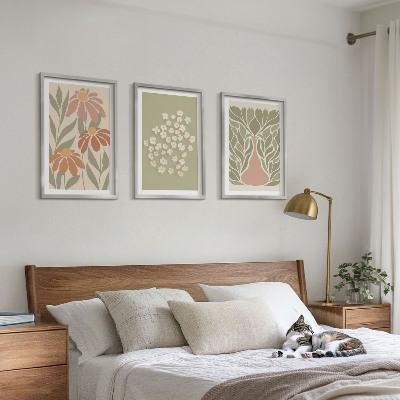 Gerahmtes bilderset Florale Boho-Muster
