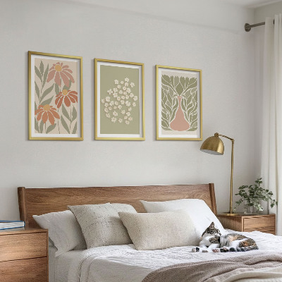 Gerahmtes bilderset Florale Boho-Muster