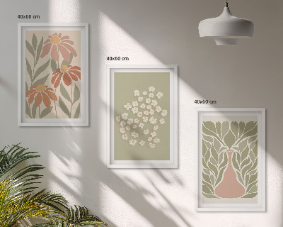 Gerahmtes bilderset Florale Boho-Muster