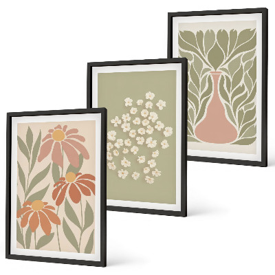 Gerahmtes bilderset Florale Boho-Muster